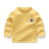 Kids Korean Style Turtleneck Striped Design Velvet Winter T-shirts childrensterritory
