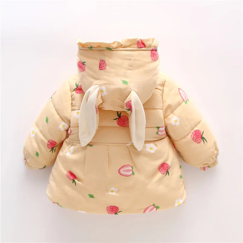 Toddler Girls Long Sleeve Printed &amp; Hooded Soft Jacket