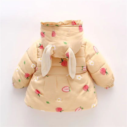 Toddler Girls Long Sleeve Printed &amp; Hooded Soft Jacket
