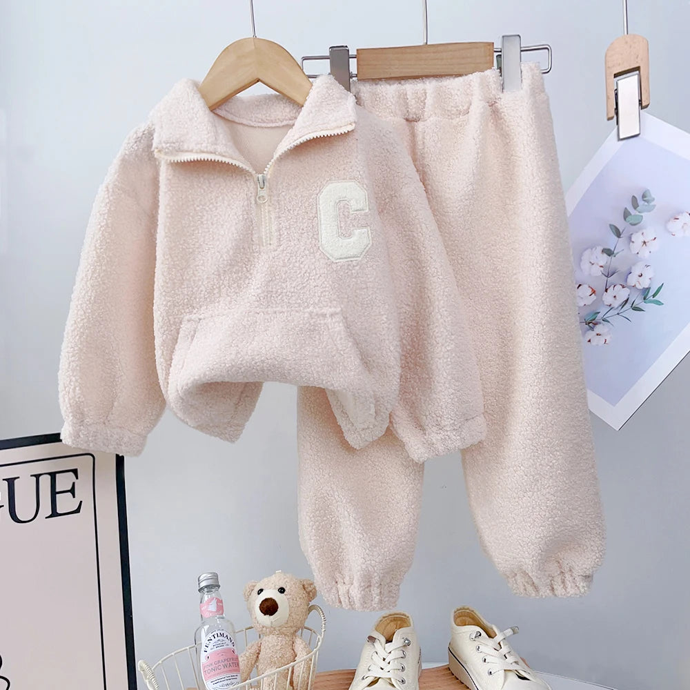 Kids’ Long-Sleeved Warm Casual Clothing Set childrensterritory