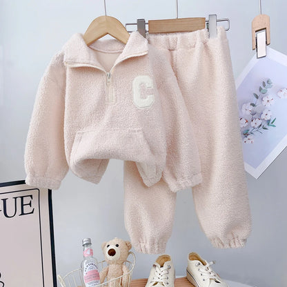 Kids’ Long-Sleeved Warm Casual Clothing Set childrensterritory
