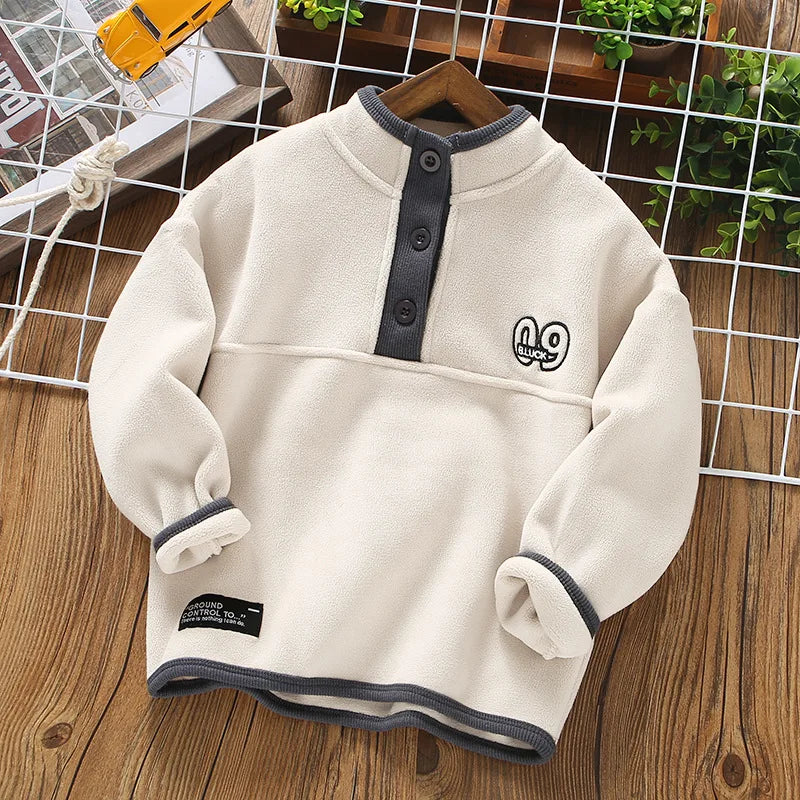 Stylish Long Sleeve Warm Fleece Sweatshirts for Boys