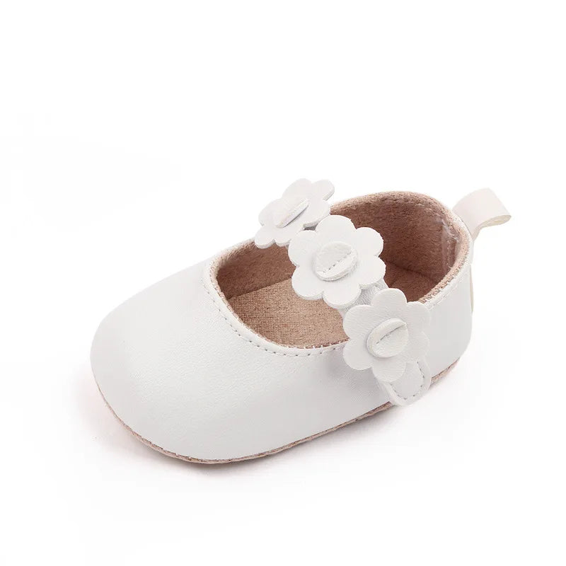 First Walker Flower Design Leather Shoes childrensterritory