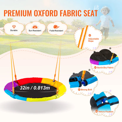 Outdoor Swing Set with 1 Saucer Swing Seat for Kids childrensterritory