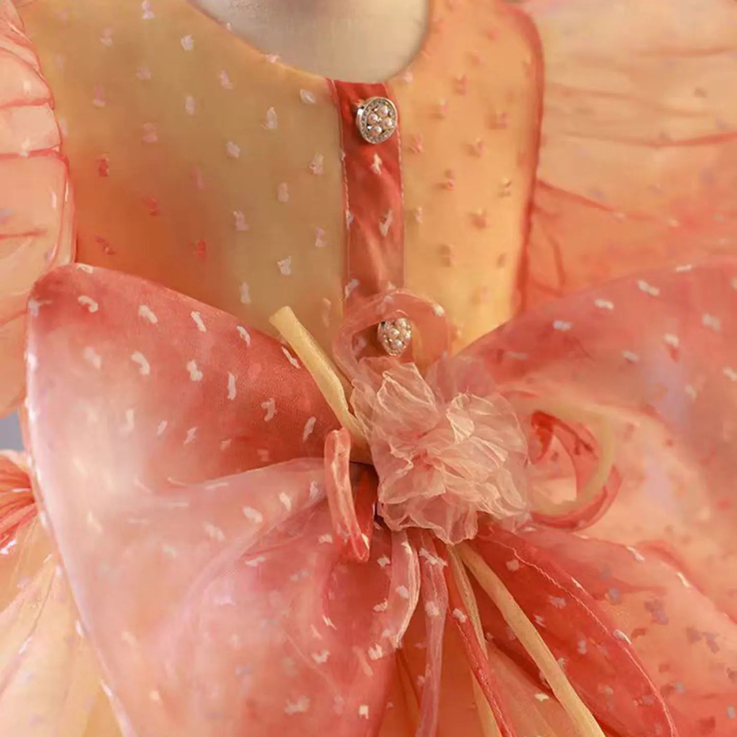 Elegant Bow Design Little Girls Princess Party Dress childrensterritory