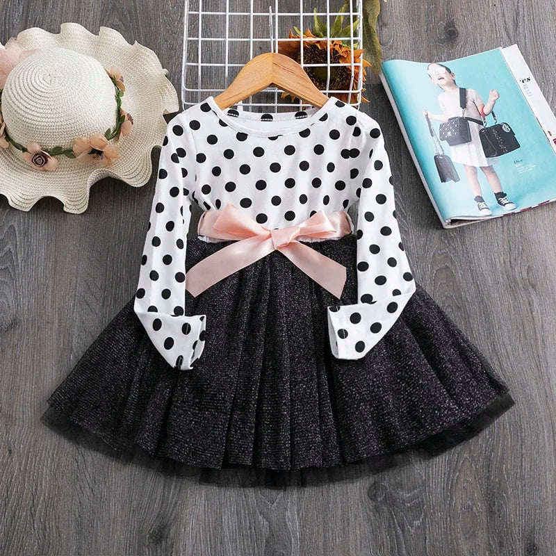 French Style Cotton Blend Dress For Kids Girls