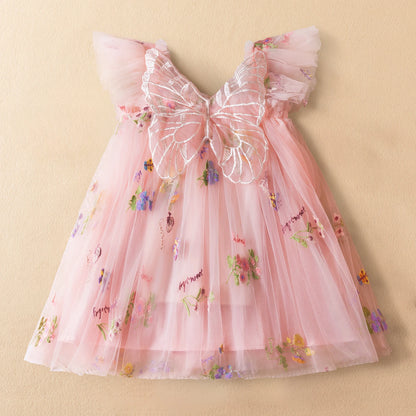 Baby Girls Ruffles Lace Design Birthday Party Princess Dresses