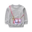 Cartoon Animal Design Little Girls Cotton Sweatshirts for Winter childrensterritory