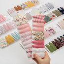 10 Pieces/Lot Flower Print Cotton Alloy Hair Clips Set childrensterritory