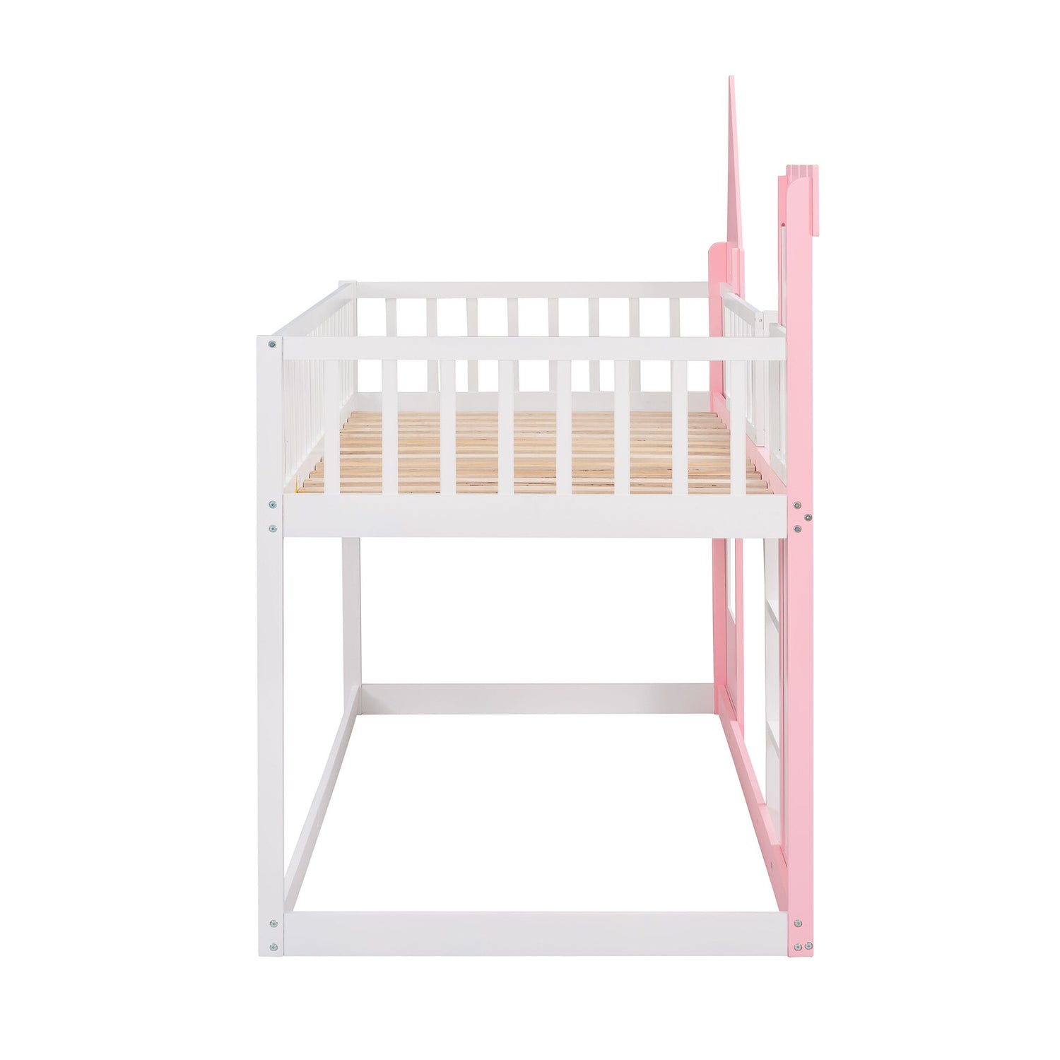 Twin Over Twin Castle Bunk Bed with Ladder childrensterritory