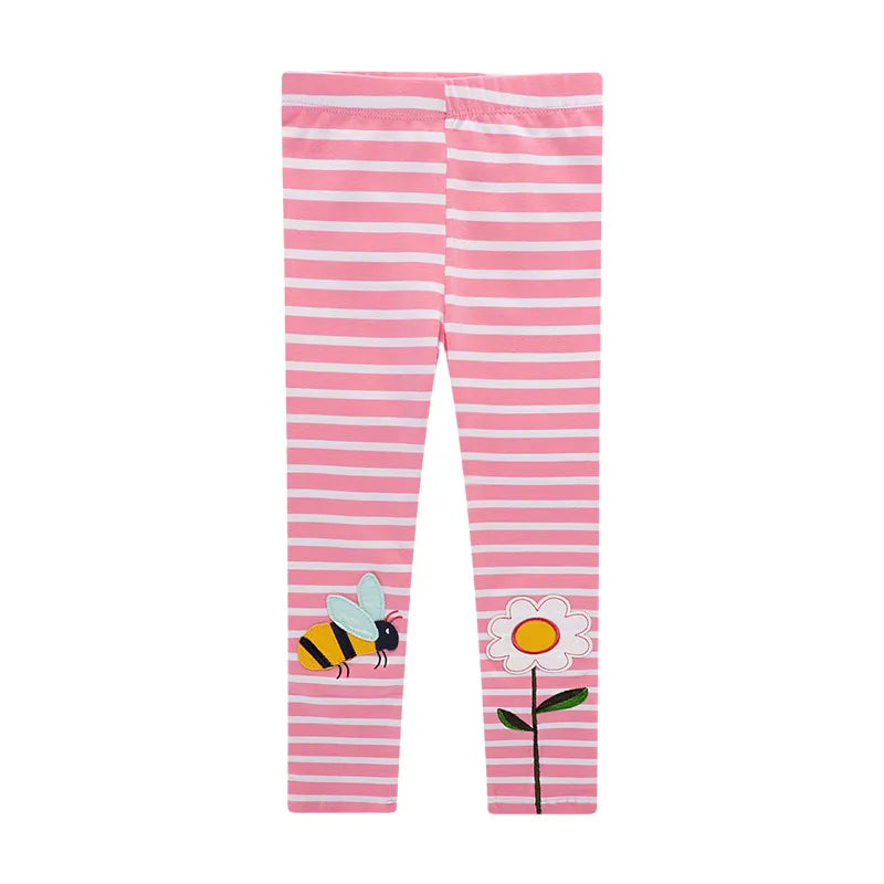 Little Girls Cartoon Embroidery Cotton Trousers childrensterritory
