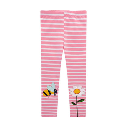 Little Girls Cartoon Embroidery Cotton Trousers childrensterritory