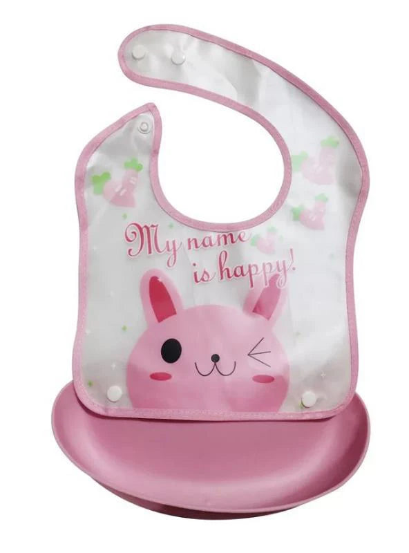 Soft Waterproof Cartoon Printed Adjustable Baby Bibs