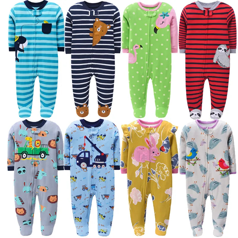 Newborn One-Piece Cotton Rompers with Zipper for All Seasons childrensterritory