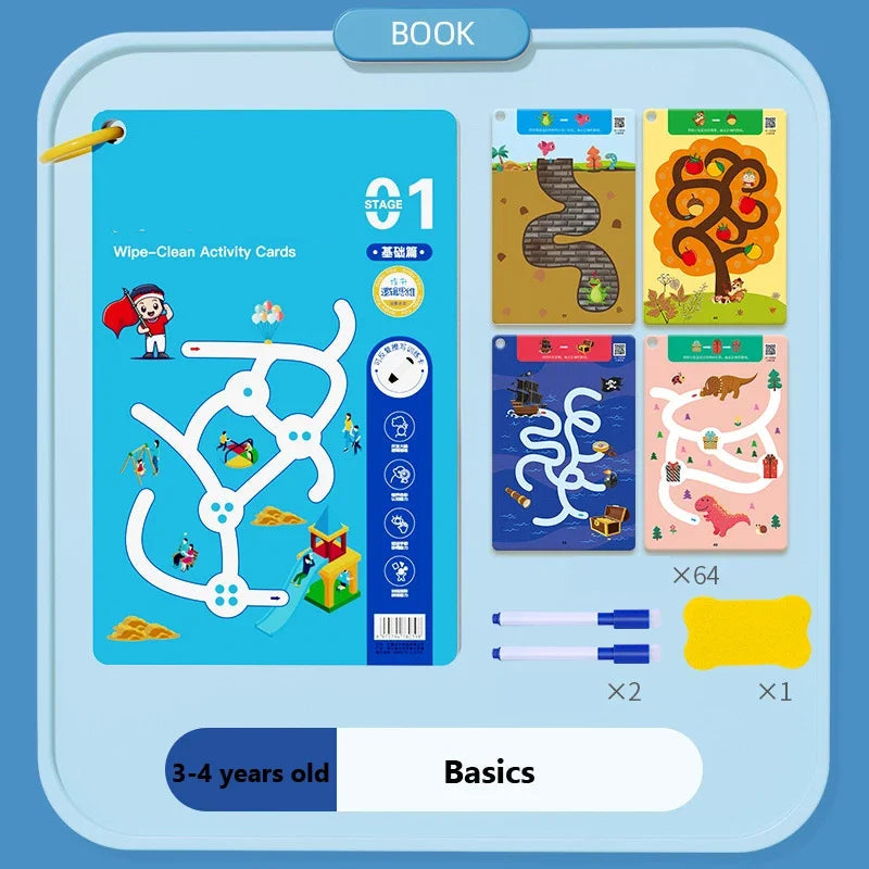 Reusable Concentration Maze Training Book for Kids childrensterritory