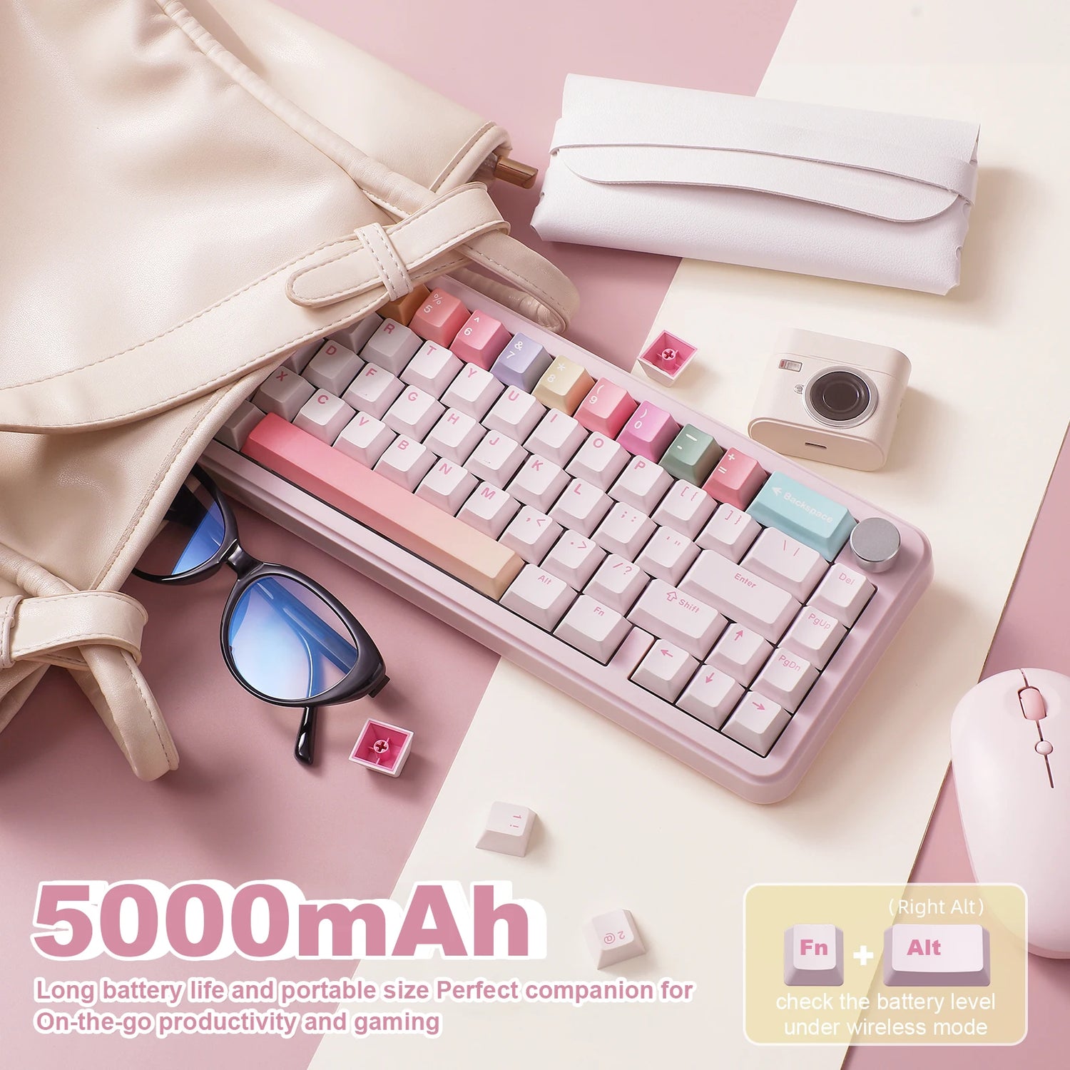 Tri-Mode Hot Swappable Wireless Gaming Keyboard for Win/Mac childrensterritory