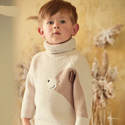 Cute Cartoon Design Turtleneck Soft Sweater for Girls Boys childrensterritory
