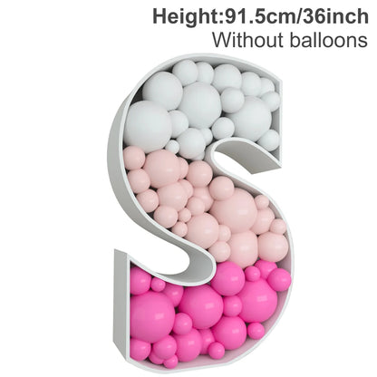91.5CM Balloon Mosaic Letter Frame Box for Birthday, Baby Shower childrensterritory