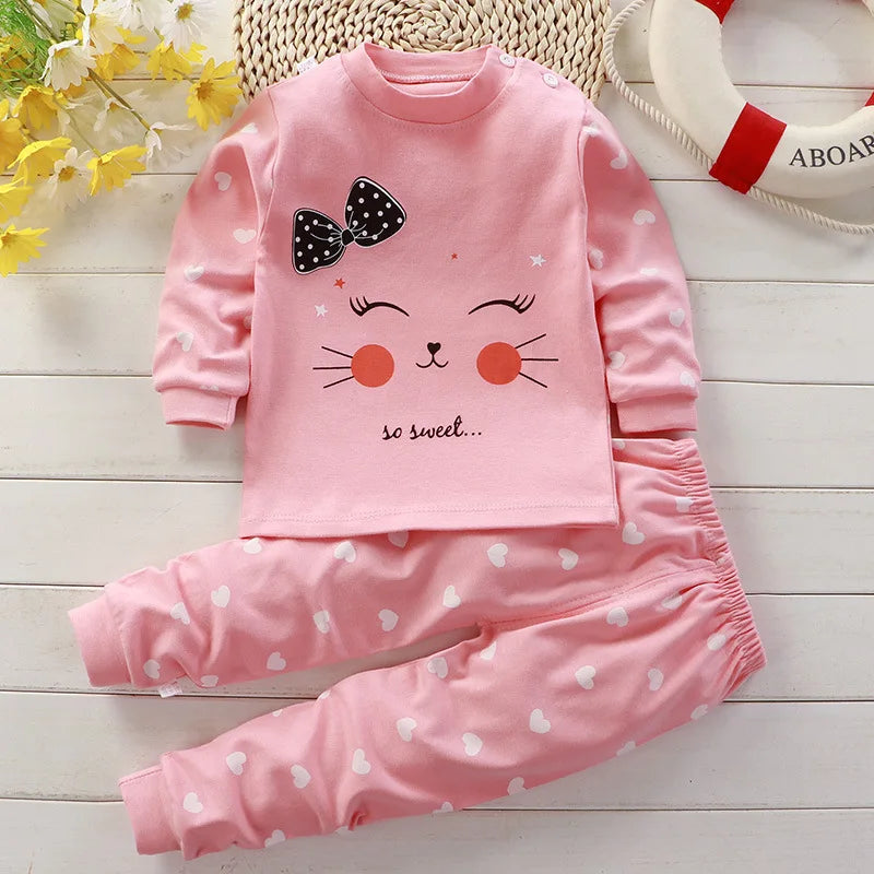 Girls' Cartoon Design Long Sleeves Winter Clothing Set childrensterritory