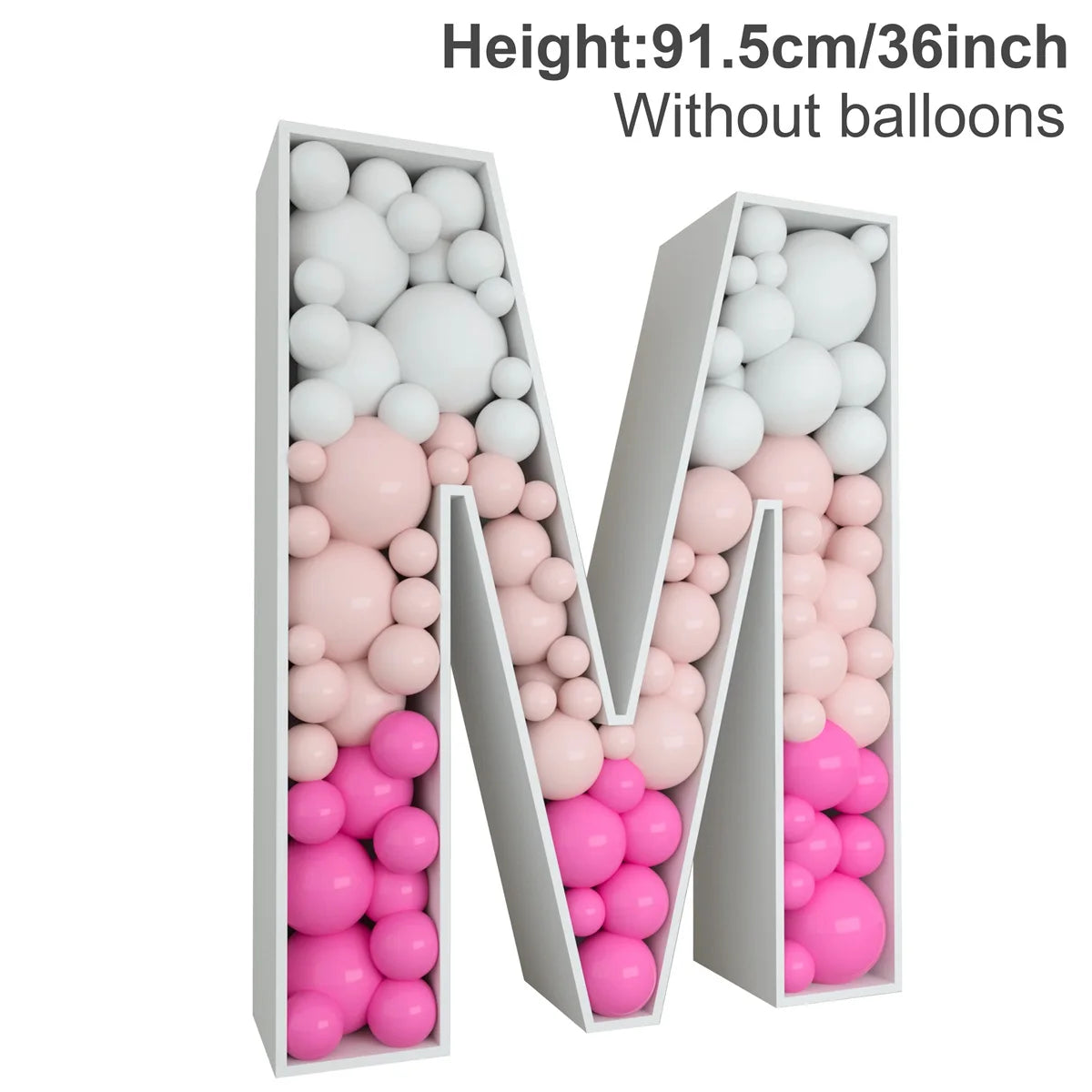 91.5CM Balloon Mosaic Letter Frame Box for Birthday, Baby Shower childrensterritory