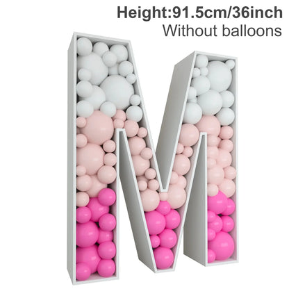 91.5CM Balloon Mosaic Letter Frame Box for Birthday, Baby Shower childrensterritory
