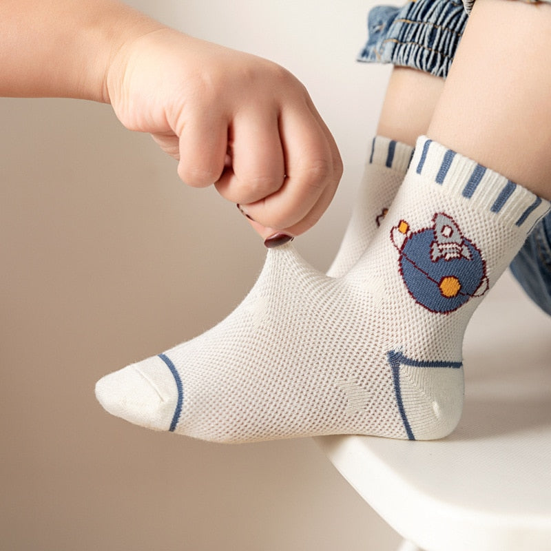 Baby/Kids 5 Pairs/Lot Breathable Casual Mesh Socks for Boy Girl childrensterritory