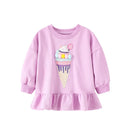 Kids Girls Cartoon Applique Warm Sweatshirts childrensterritory