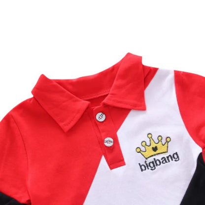 Toddler Boys 2Pcs T-shirts+stripe Short Clothing Sets