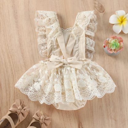 Baby Girl Floral Print Off Shoulder Summer Bodysuit