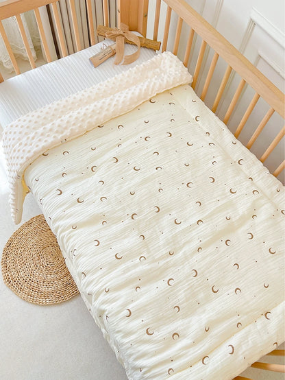 3D Dot Muslin Cotton Thick Baby Blanket/Crib Quilt