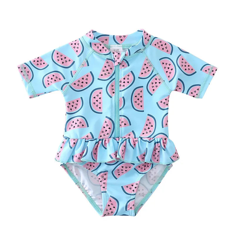 Toddler/Baby Girl Ruffle Printed One Piece Swimsuits