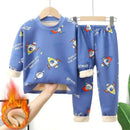 Baby/Kids Thick Warm Cartoon Print Pajamas Set