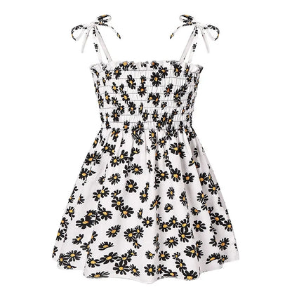 Little Girls Floral Halter Style Summer Cotton Dresses childrensterritory