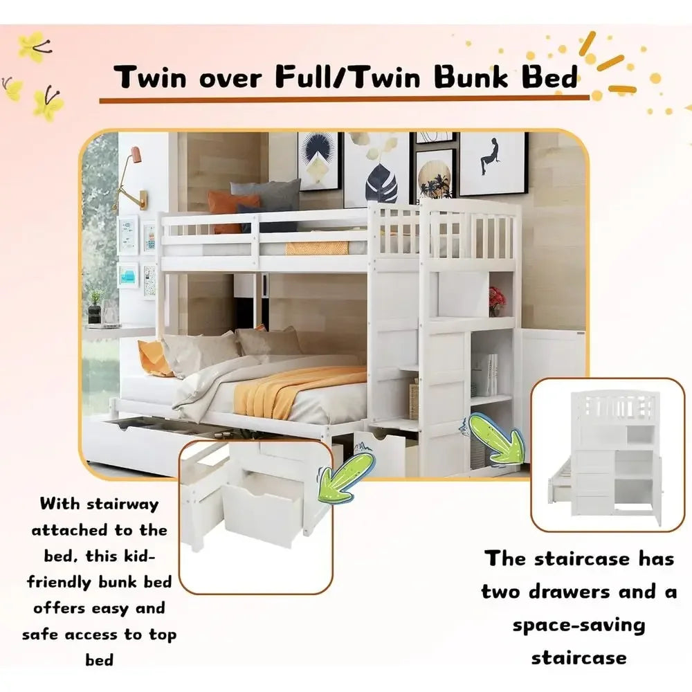 Twin over Twin Bunk Bed for Kids&