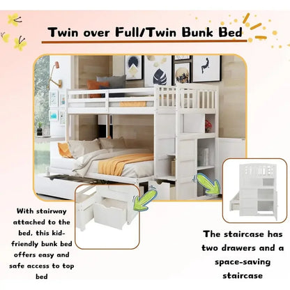 Twin over Twin Bunk Bed for Kids&