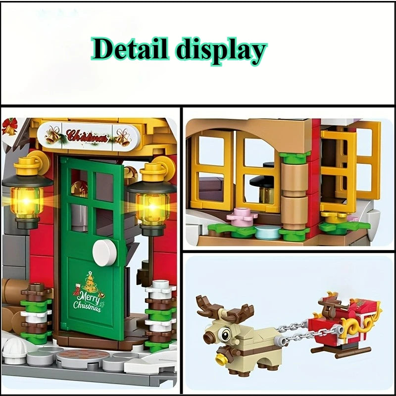 Mini Christmas House Building Blocks Toys Gift for Kids