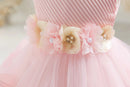 Baby Girls' Half-Sleeves Flower Design Party Dresses