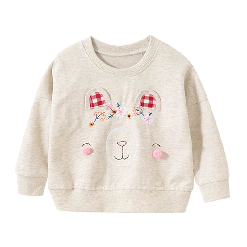 Full-Sleeve Cartoon Print Sweatshirts For Girls