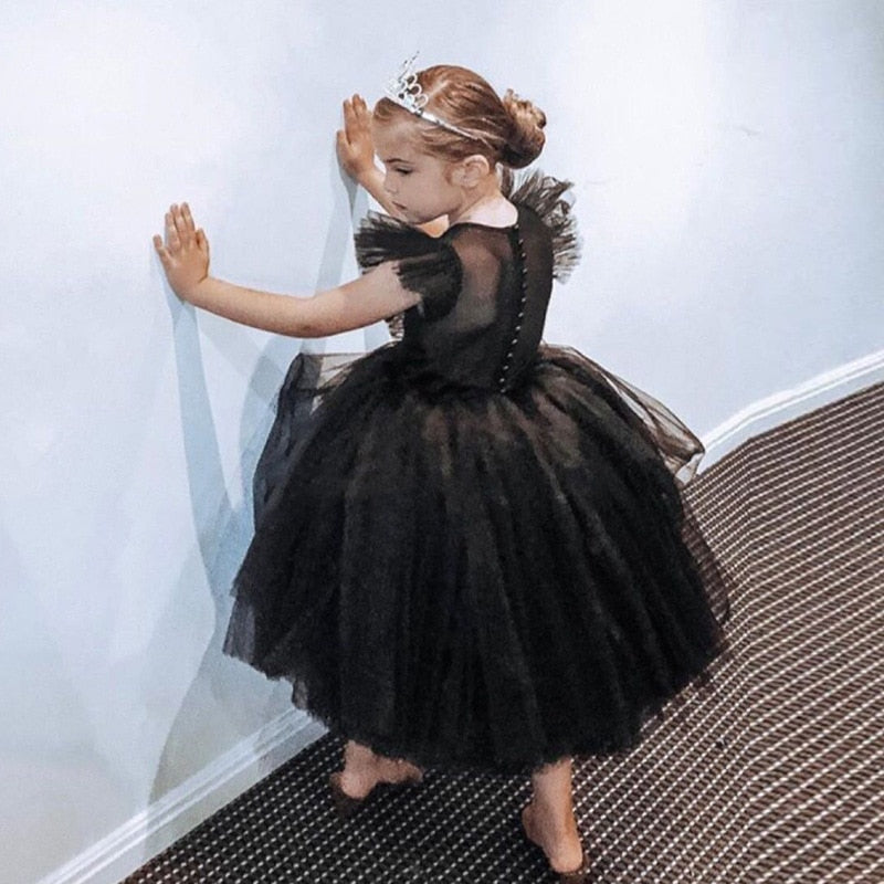 Kids Lace Pearled First Communion Flower Girl Dress childrensterritory