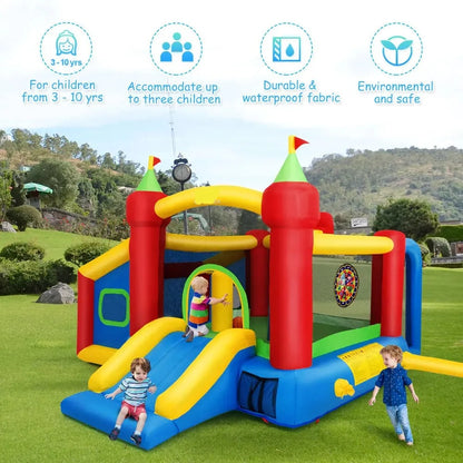 Kids Inflatable Slide Jumping Castle with 550W Blower childrensterritory