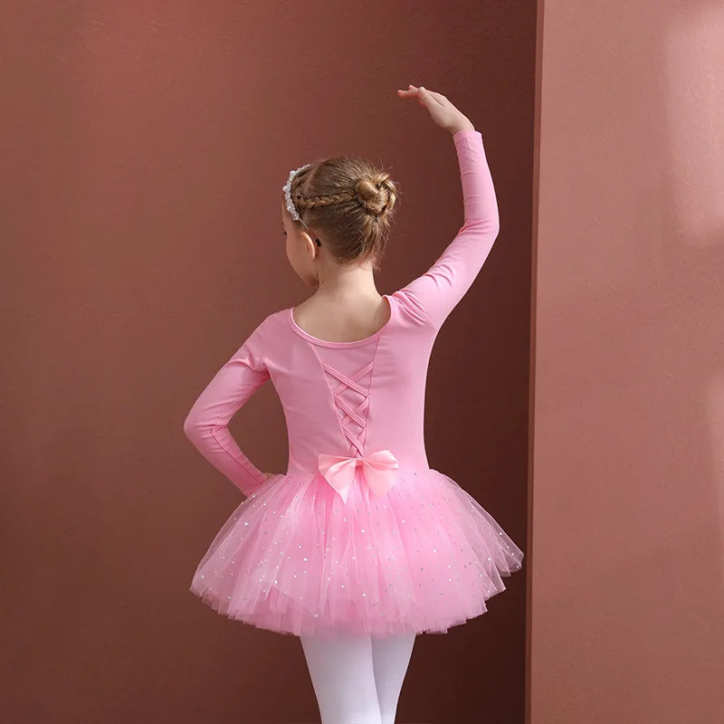 Girls Tulle Bowknot Design Ballet Dancewear/Gymnastics Leotard childrensterritory