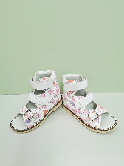 Graffiti Print Kids Girls Flatfoot Leather Shoes childrensterritory