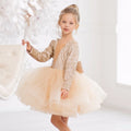 Kid Girls Ball Gown/Party Dress with a Deep V Neck & Big Bow Puff