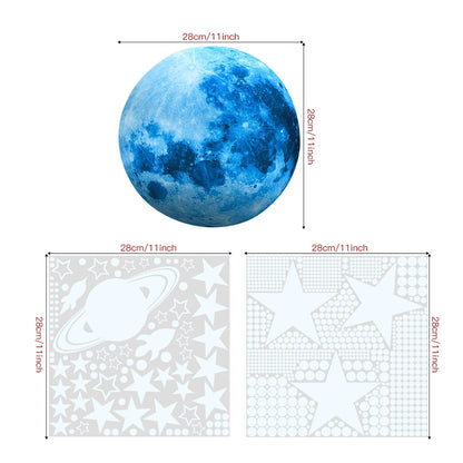 3D Luminous Planets Wall Decals for Ceiling/Wall childrensterritory