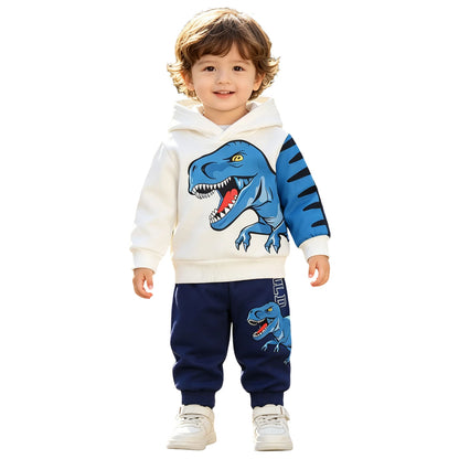 Kids Boys Crocodile Design Fleece Cotton Winter Clothing Set
