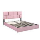 Platform Bed in Queen Size with Upholstery and Hydraulic Storage childrensterritory
