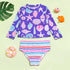 High-Quality Shell-Pattern Striped Swimsuit for Girls childrensterritory