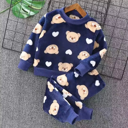 Kids Bear Design Long Sleeves Winter Clothing Set childrensterritory