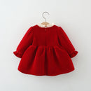 Girls' Long-Sleeved Elegant Winter Dresses childrensterritory
