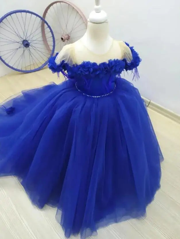 Beautiful Off-Shoulder Ball Gown for Young Girls childrensterritory